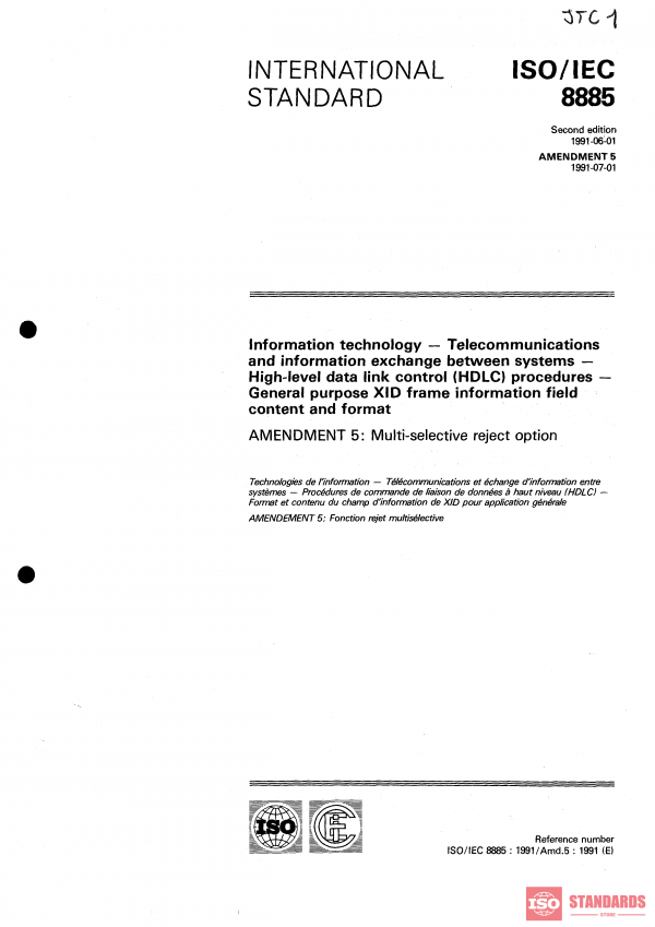 ISO/IEC 8885:1991/Amd 5:1991 PDF
