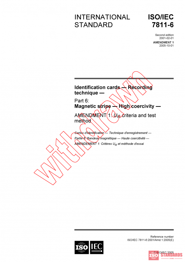 ISO/IEC 7811-6:2001/AMD1:2005 PDF