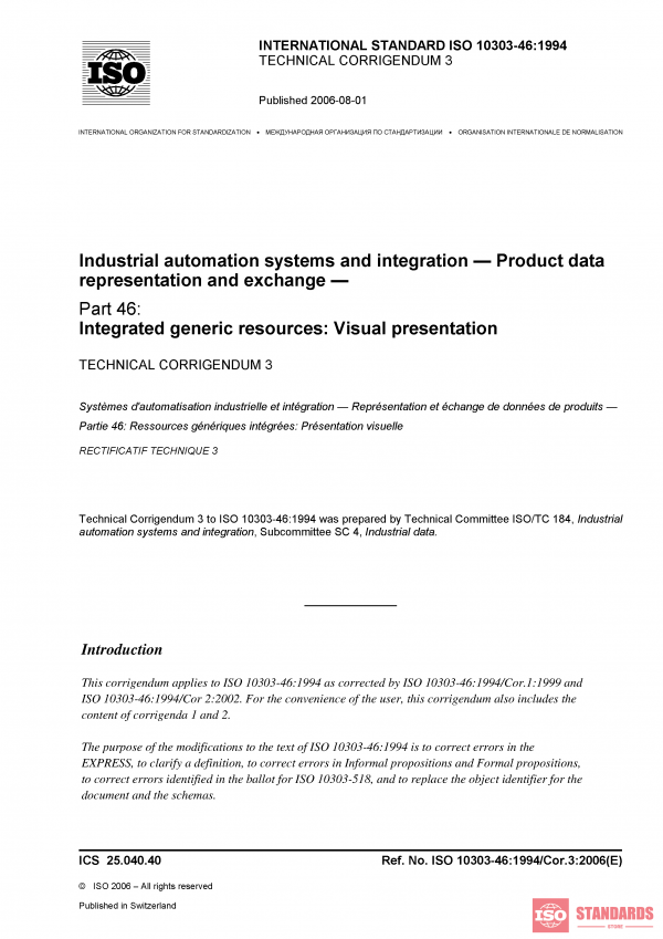 ISO 10303-46:1994/Cor 3:2006 PDF