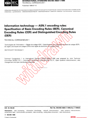 ISO/IEC 8825-1:1995/COR1:1996 PDF