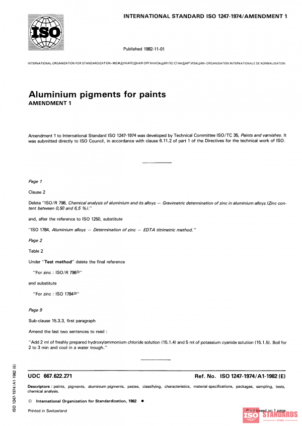 ISO 1247:1974/Amd 1:1982 PDF