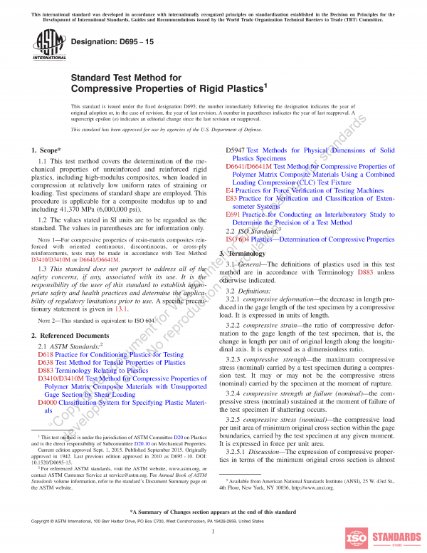 ASTM 695 15 WG:2016 PDF