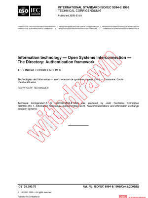 ISO/IEC 9594-8:1998/COR6:2005 PDF