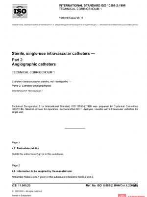 ISO 10555-2:1996/Cor 1:2002 PDF