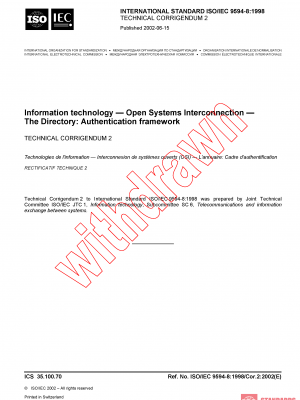 ISO/IEC 9594-8:1998/COR2:2002 PDF