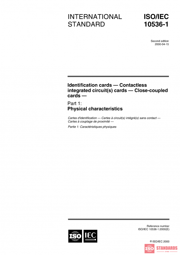 ISO/IEC 10536-1:2000 PDF