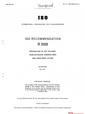 ISO/R 2028:1971 PDF