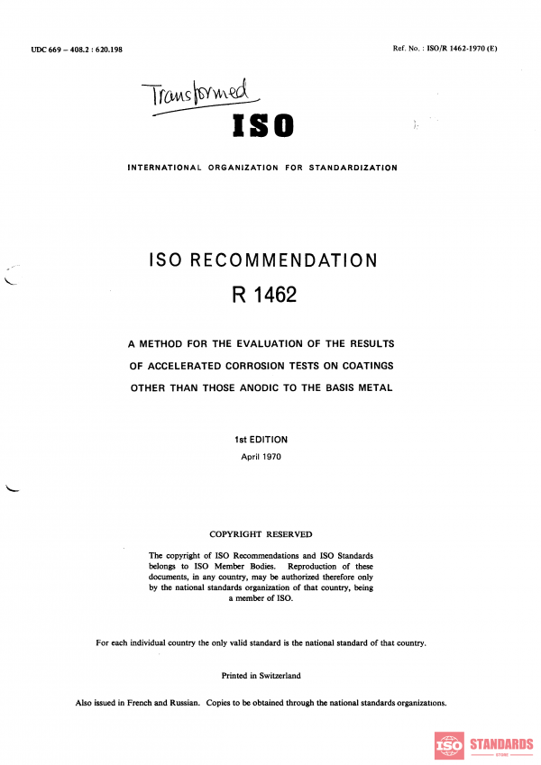 ISO/R 1462:1970 PDF