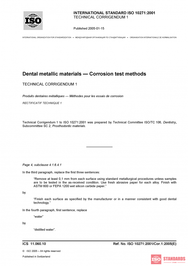 ISO 10271:2001/Cor 1:2005 PDF