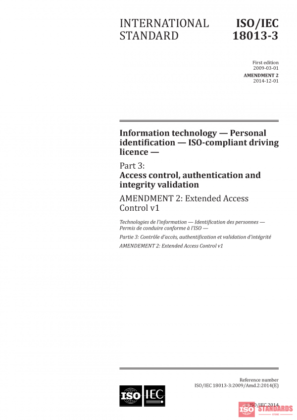 ISO/IEC 18013-3:2009/Amd 2:2014 PDF