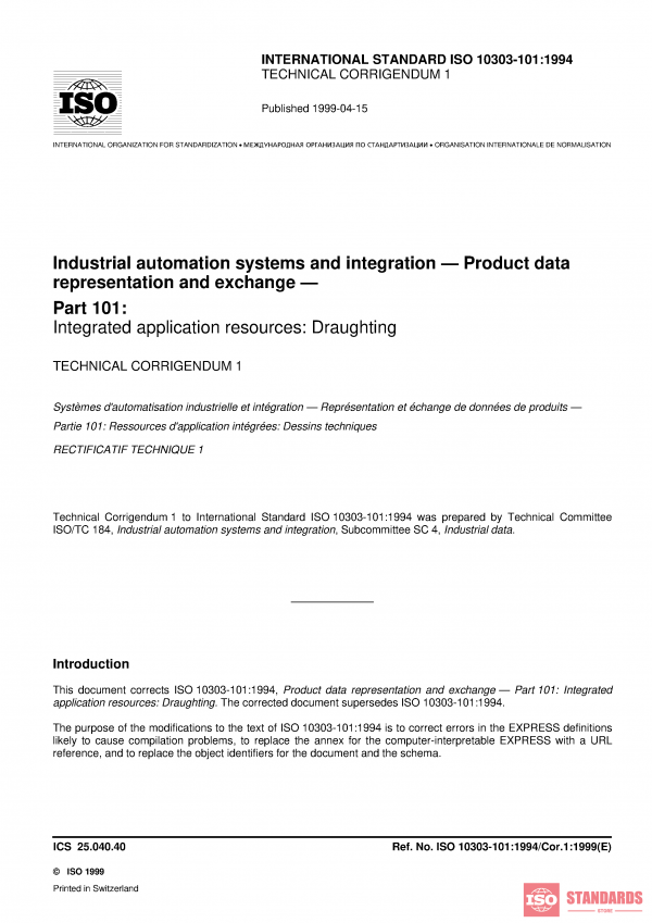 ISO 10303-101:1994/Cor 1:1999 PDF