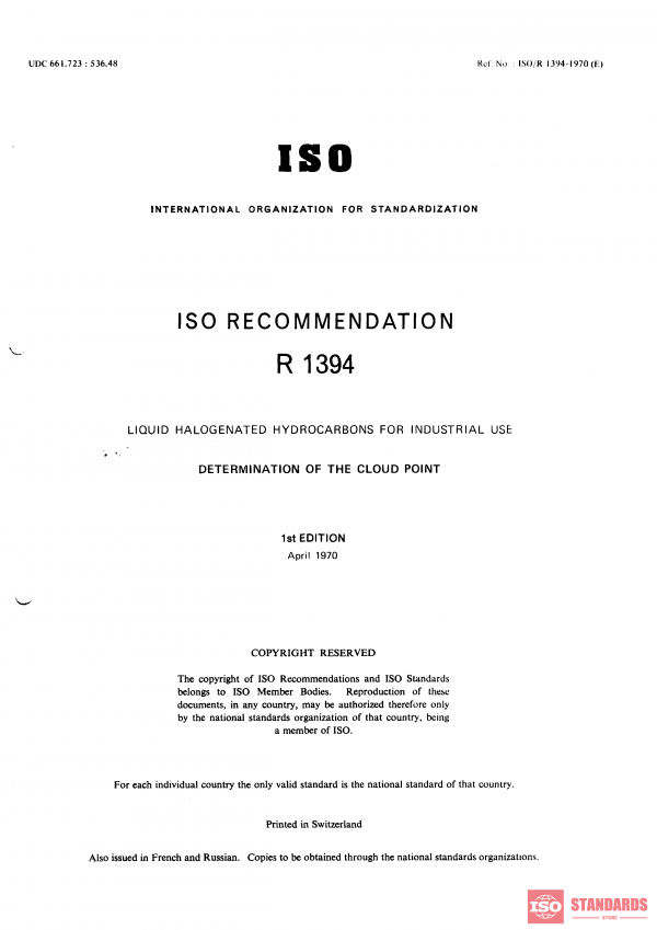 ISO/R 1394:1970 PDF