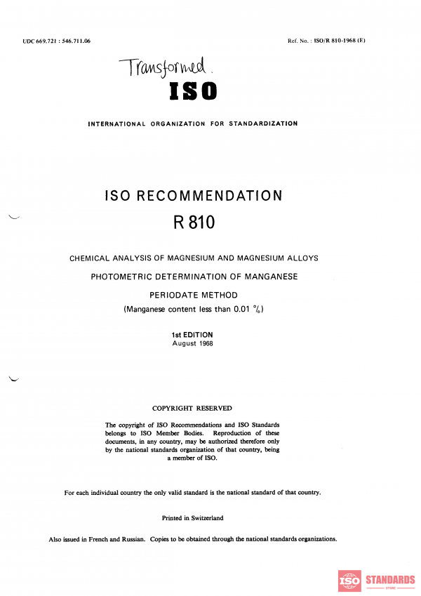 ISO/R 810:1968 PDF