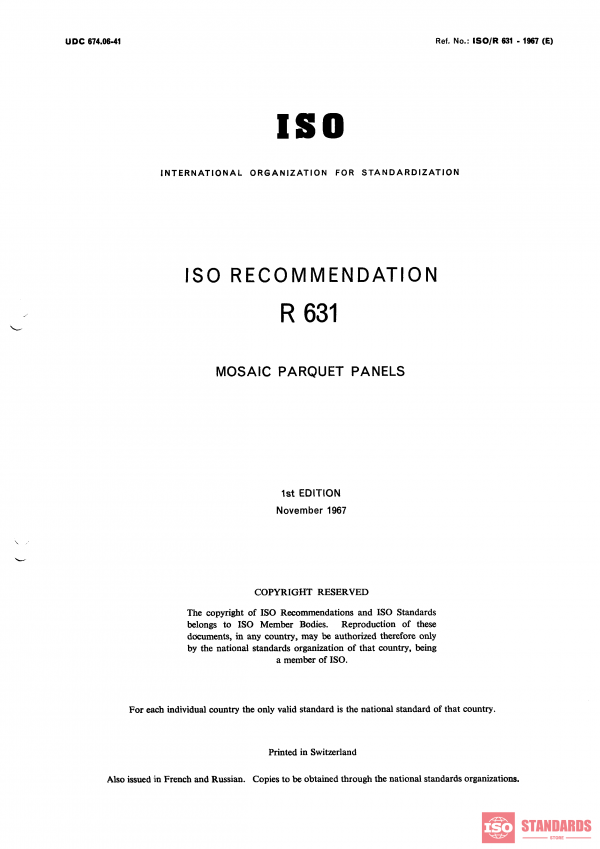 ISO/R 631:1967 PDF