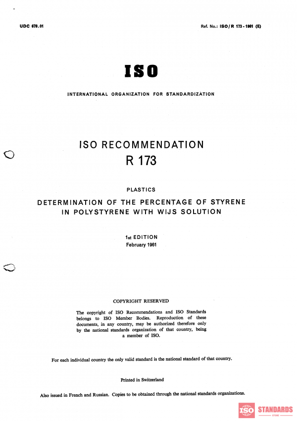 ISO/R 173:1961 PDF