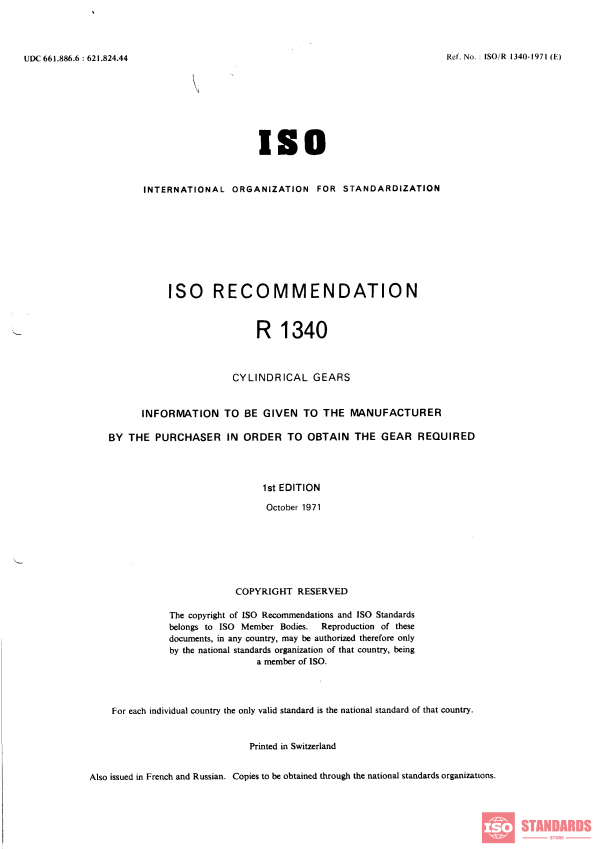 ISO/R 1340:1971 PDF