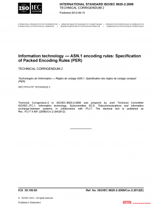 ISO/IEC 8825-2:2008/Cor 2:2012 PDF
