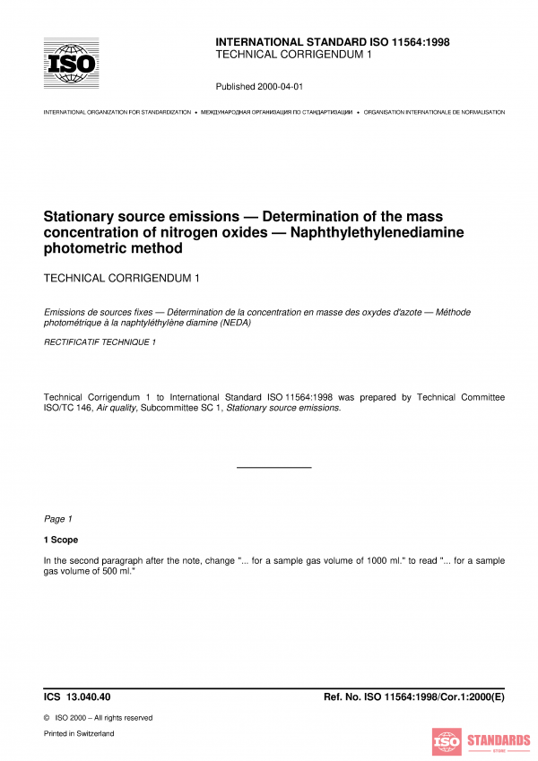 ISO 11564:1998/Cor 1:2000 PDF