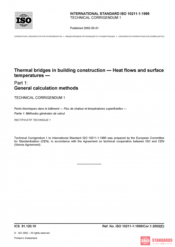 ISO 10211-1:1995/Cor 1:2002 PDF
