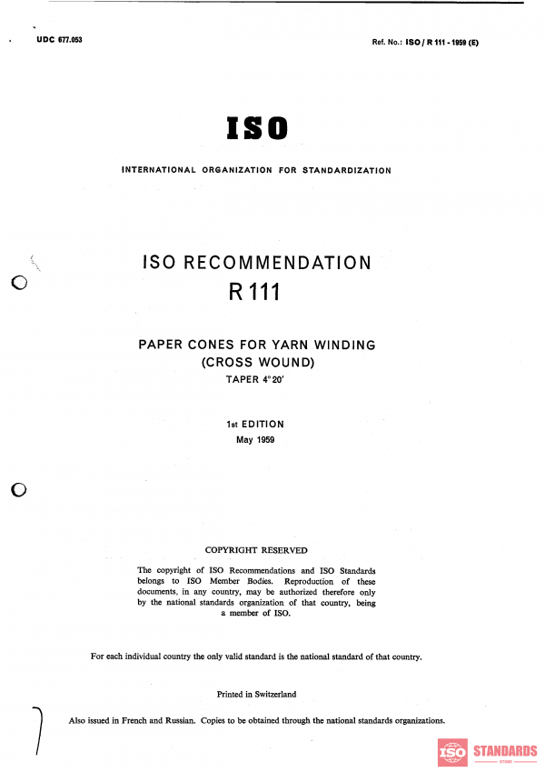 ISO/R 111:1959 PDF