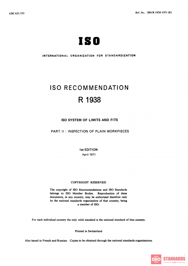 ISO/R 1938:1971 PDF