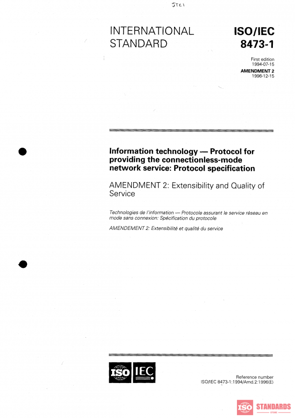 ISO/IEC 8473-1:1994/Amd 2:1996 PDF