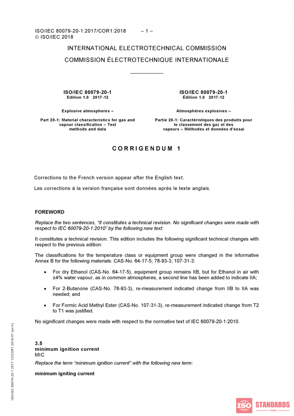 ISO/IEC 80079-20-1:2017/COR1:2018 PDF