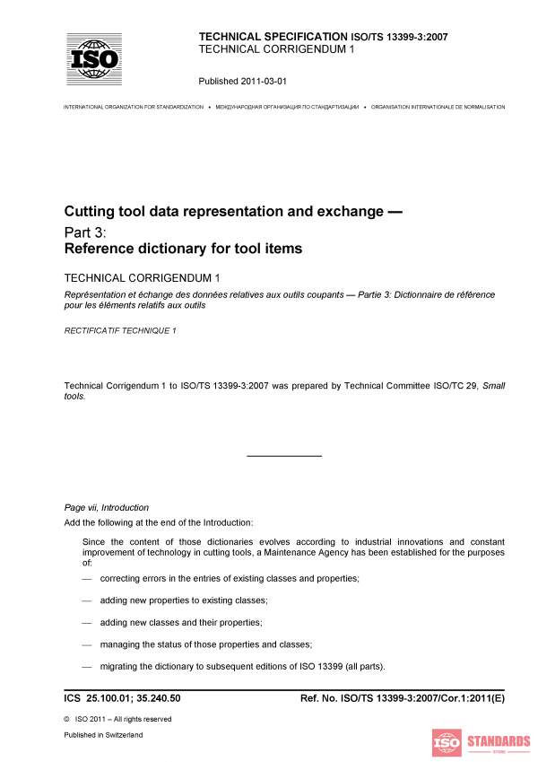 ISO/TS 13399-3:2007/Cor 1:2011 PDF