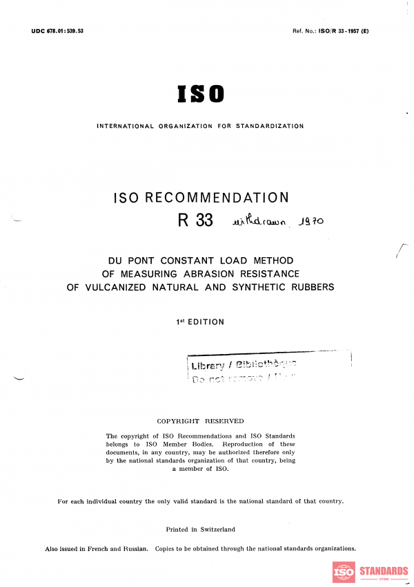 ISO/R 33:1957 PDF