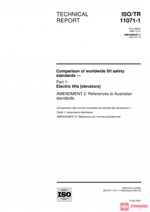 ISO/TR 11071-1:1990/Amd 2:2001 PDF