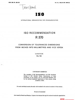 ISO/R 370:1964 PDF
