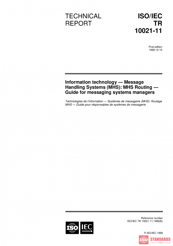 ISO/IEC TR 10021-11:1999 PDF