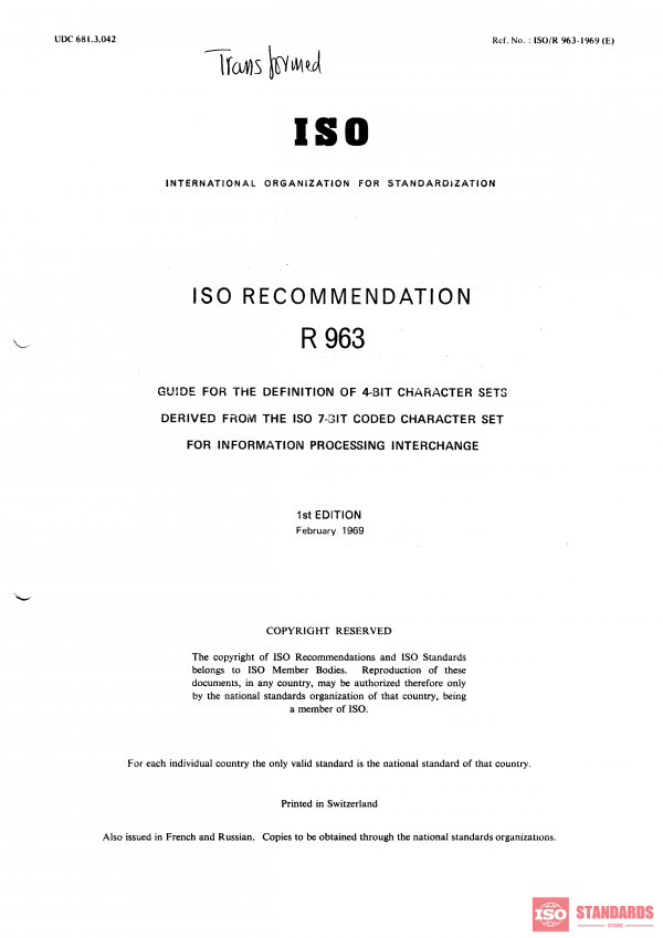 ISO/R 963:1969 PDF