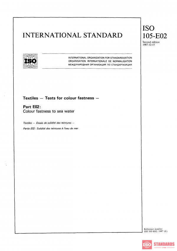 ISO 105-E02:1987 PDF