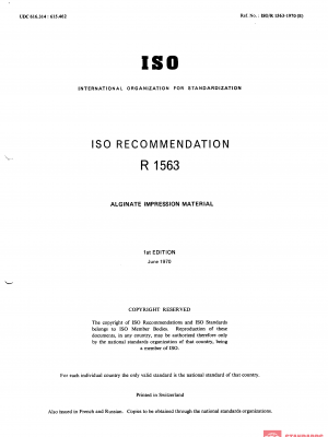ISO/R 1563:1970 PDF