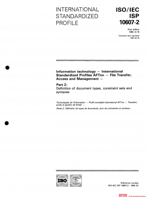 ISO/IEC ISP 10607-2:1990 PDF