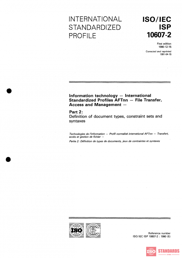 ISO/IEC ISP 10607-2:1990 PDF