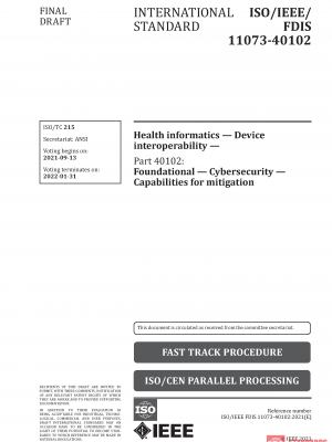 ISO/IEEE/FDIS 11073 40102:2021 PDF
