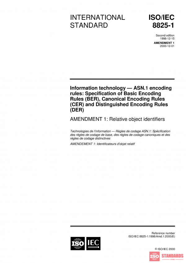 ISO/IEC 8825-1:1998/Amd 1:2000 PDF