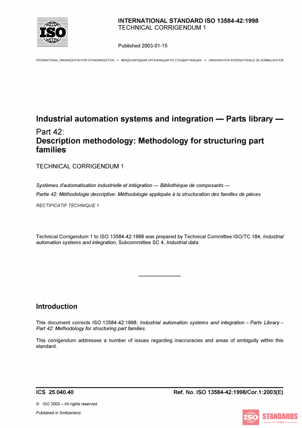 ISO 13584-42:1998/Cor 1:2003 PDF