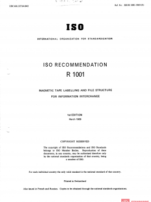 ISO/R 1001:1969 PDF
