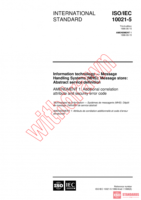 ISO/IEC 10021-5:1996/AMD1:1998 PDF