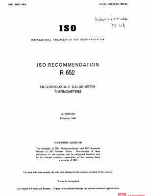 ISO/R 652:1968 PDF