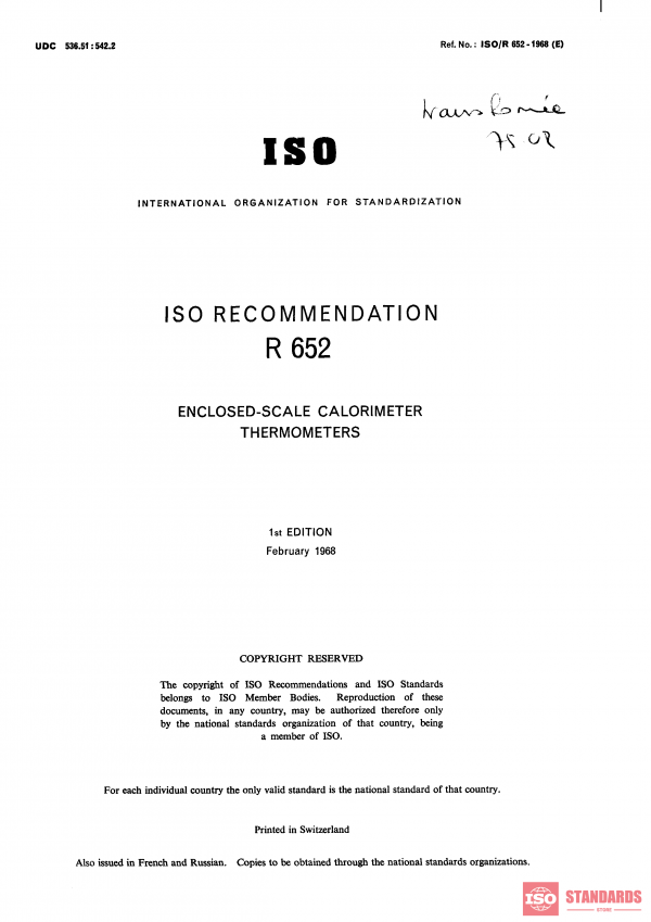 ISO/R 652:1968 PDF