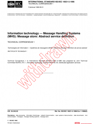 ISO/IEC 10021-5:1996/COR1:1998 PDF