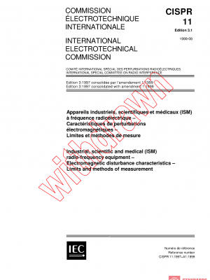 CISPR 11:1997+AMD1:1999 CSV PDF