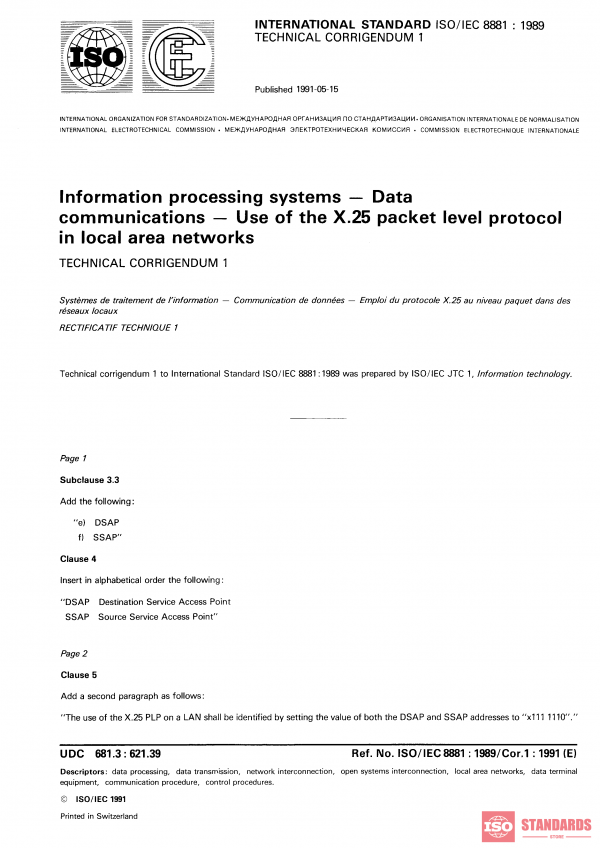 ISO/IEC 8881:1989/Cor 1:1991 PDF