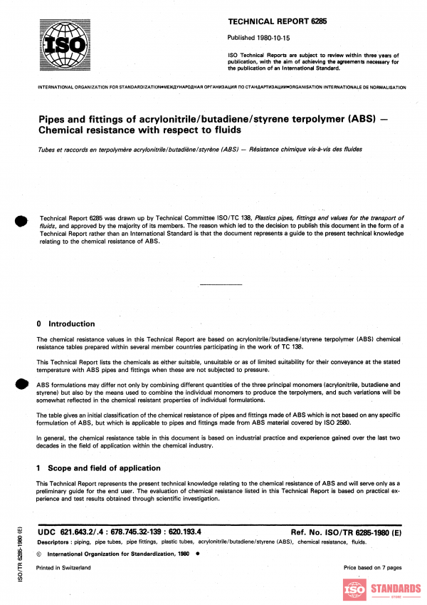ISO/TR 6285:1980 PDF