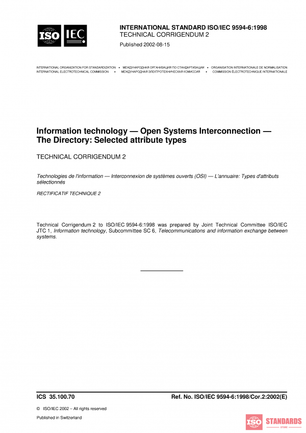 ISO/IEC 9594-6:1998/Cor 2:2002 PDF