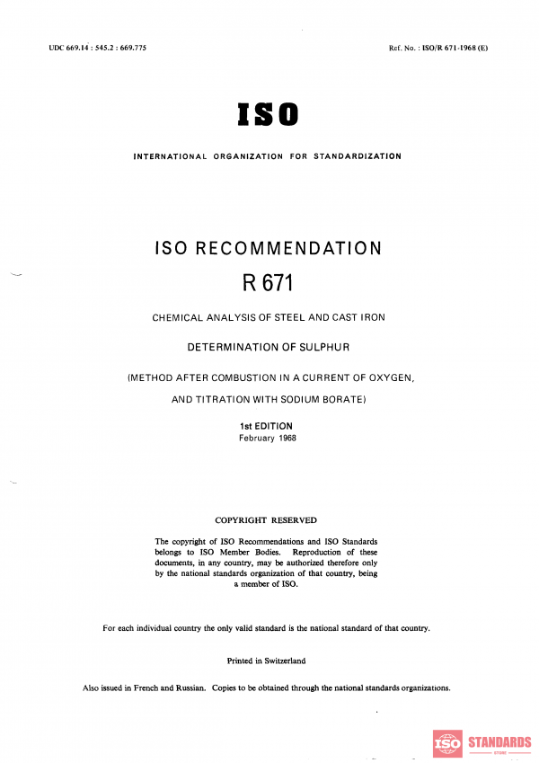 ISO/R 671:1968 PDF